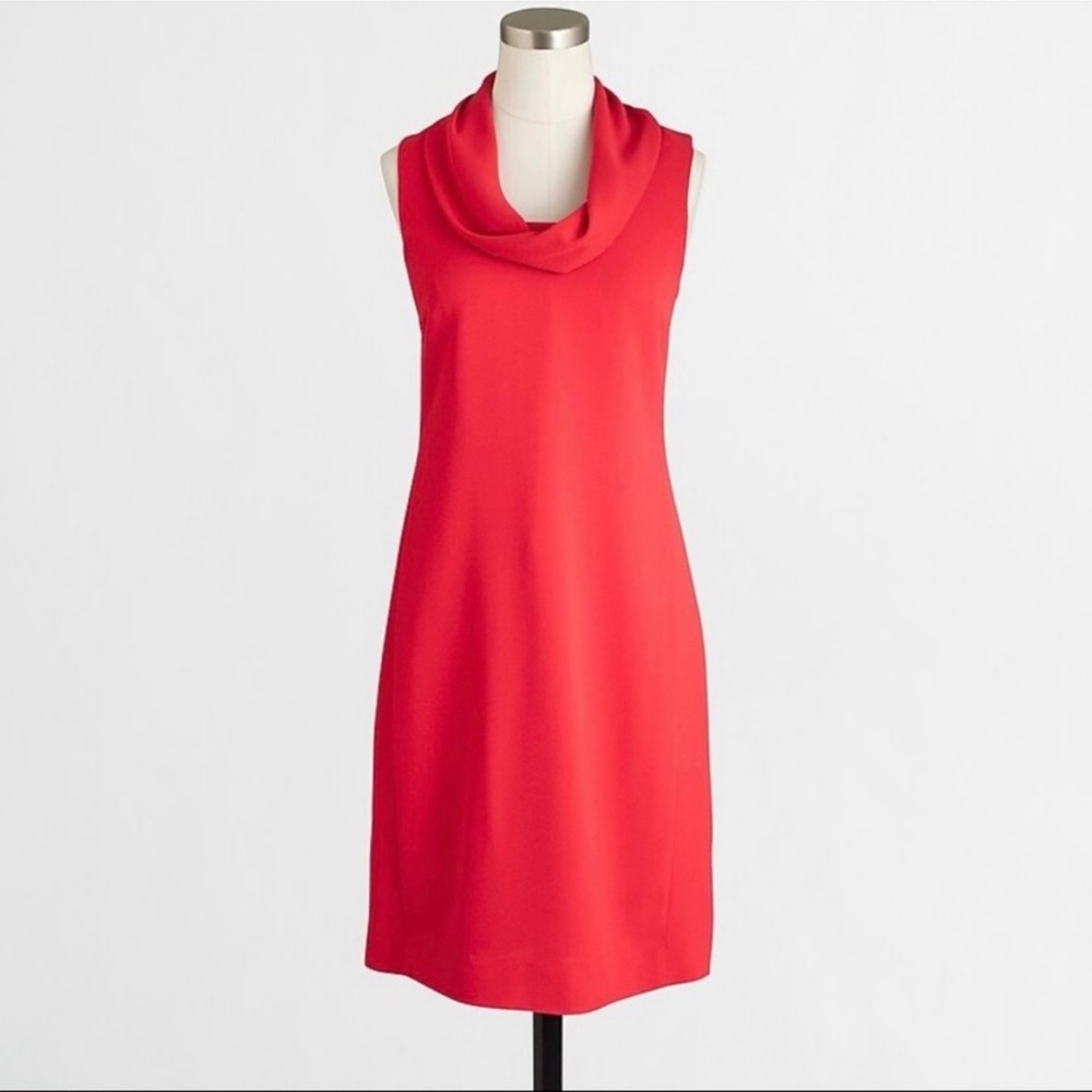 J. Crew Cowl Neck Shift Dress in Red, Size XL